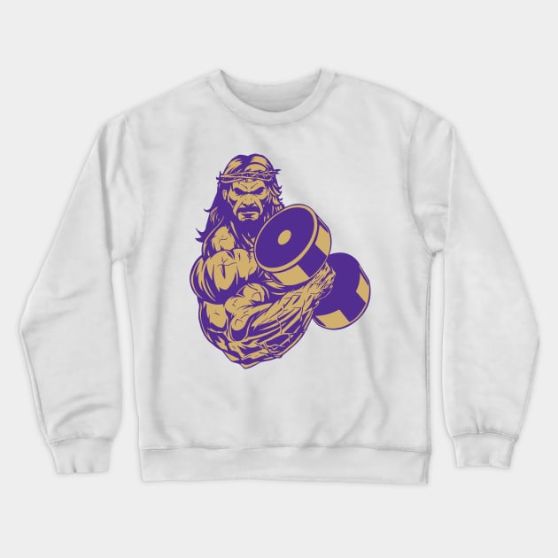 God Squad Jesus Flex Crewneck Sweatshirt by RevLevel